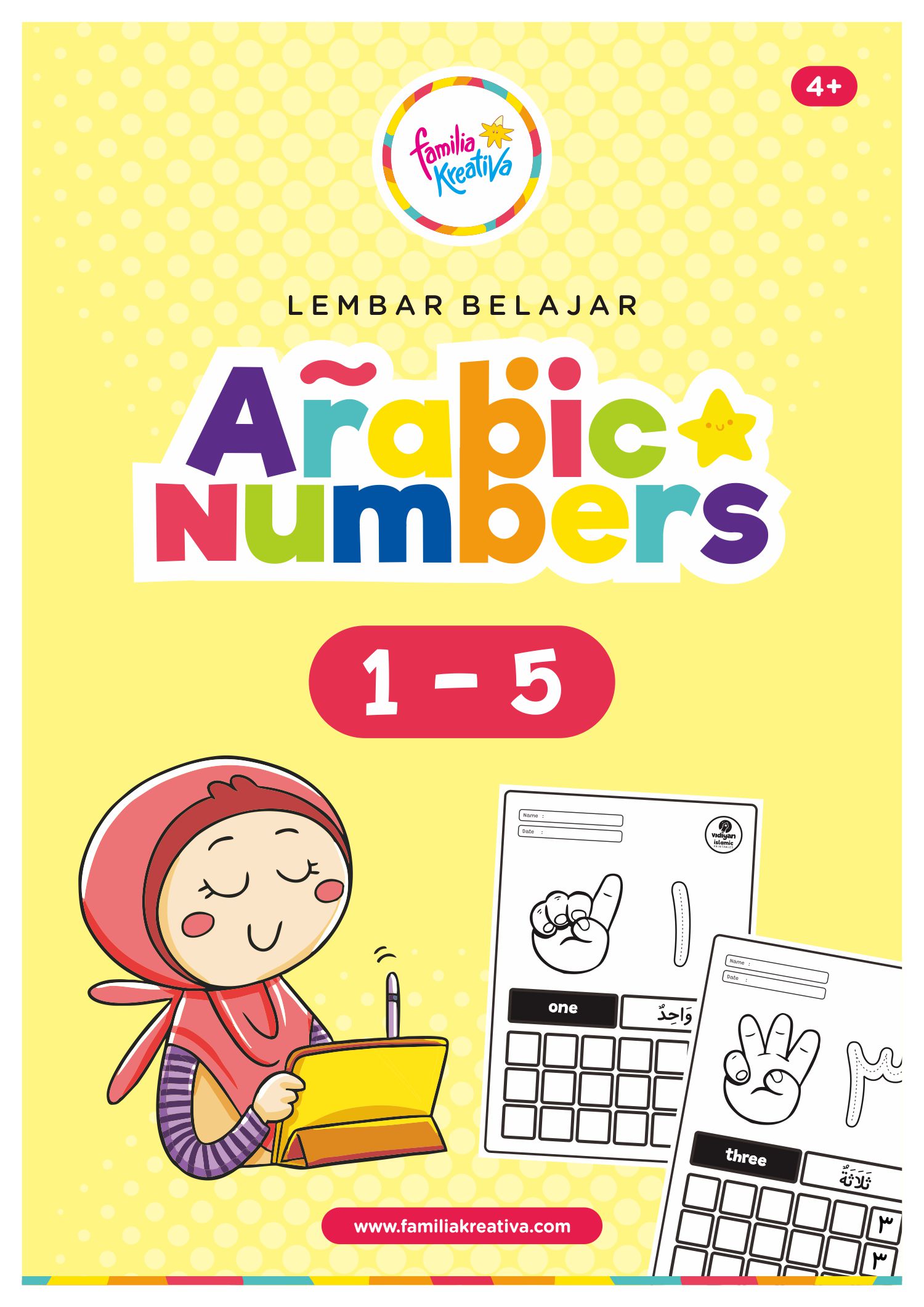 Gratis Lembar Menulis Arabic Numbers Familia Kreativa