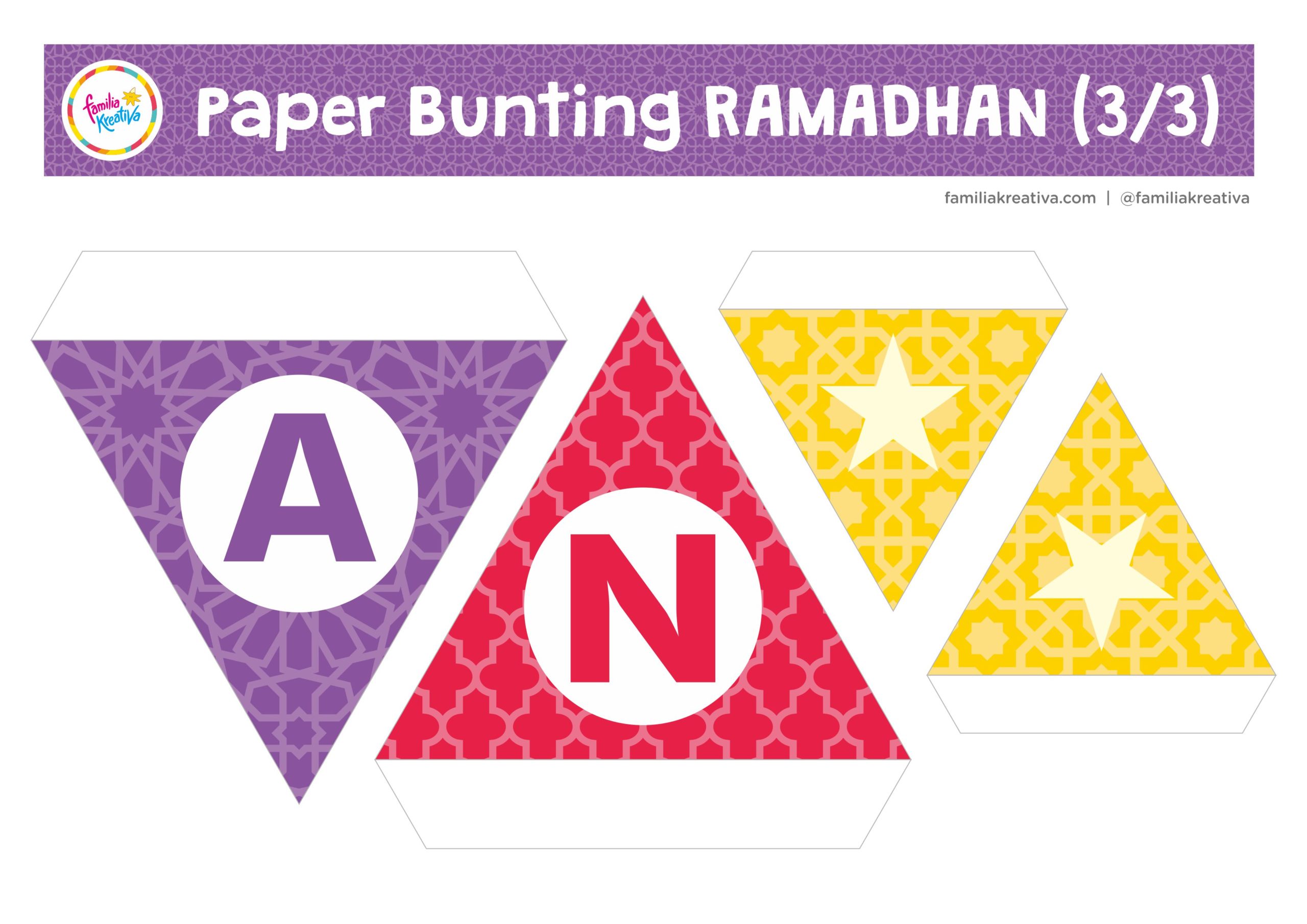 Paper Bunting Ramadhan - Download Gratis versi 01 - Familia Kreativa